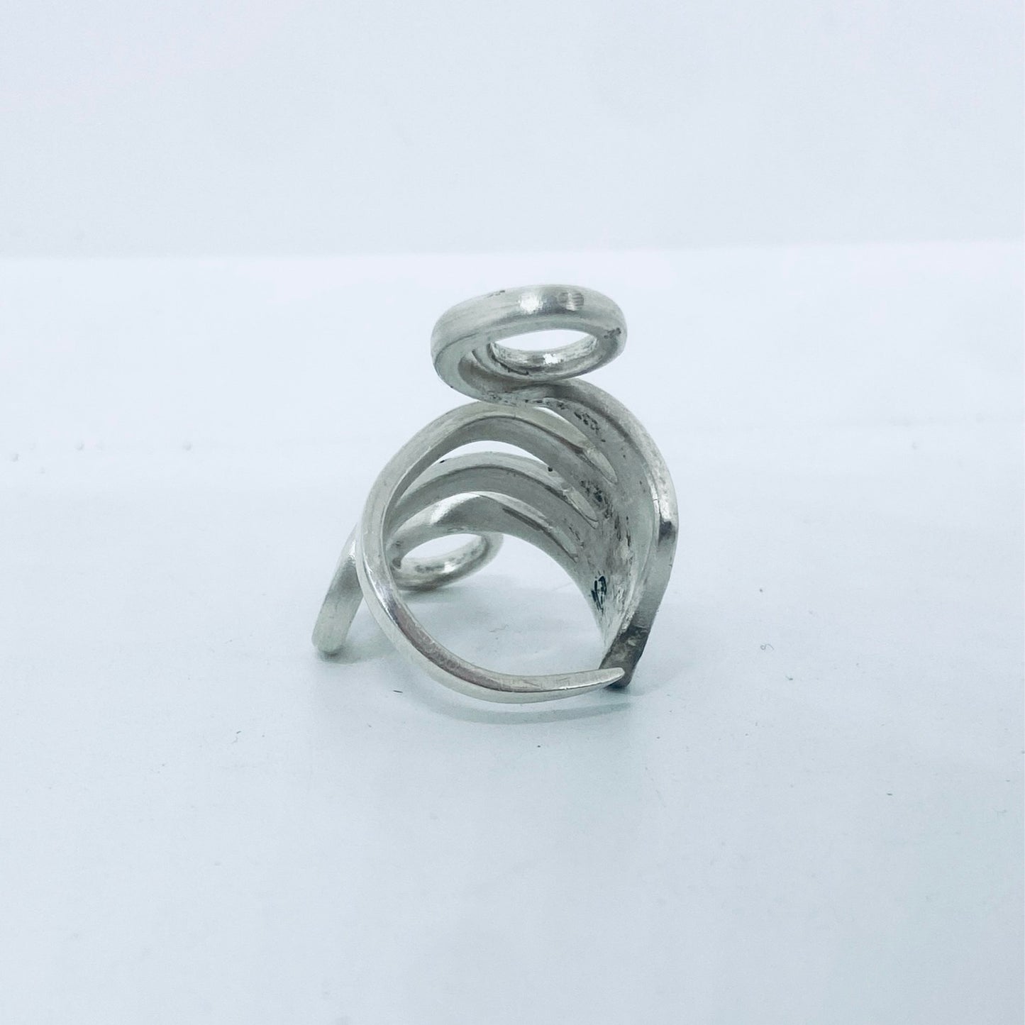 Anello Artigianale Mod. FORCHETTA ARRICCIATA Realizzato con Antica posata in Argento (Prima Metà del ’900)