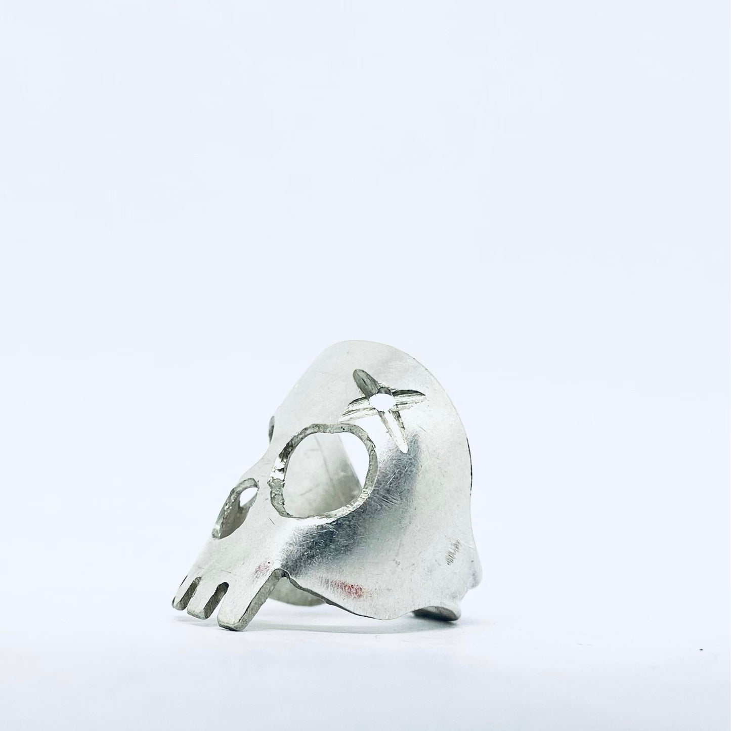 Anello Artigianale Mod. TESCHIO Realizzato con Antica posata in Argento (Prima Metà del ’900)