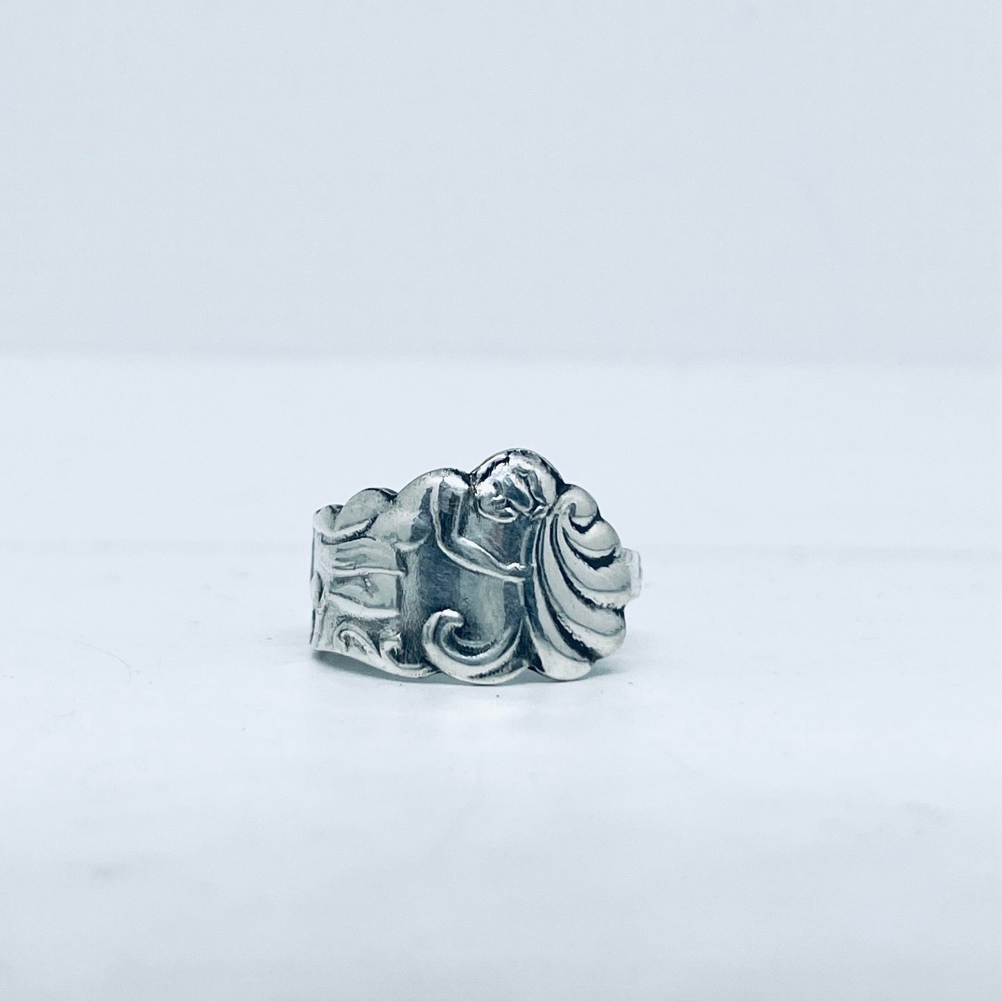 Anello Artigianale PUTTO Mod. CLASSICO Realizzato con Antica posata in Argento (Prima Metà del ’900)