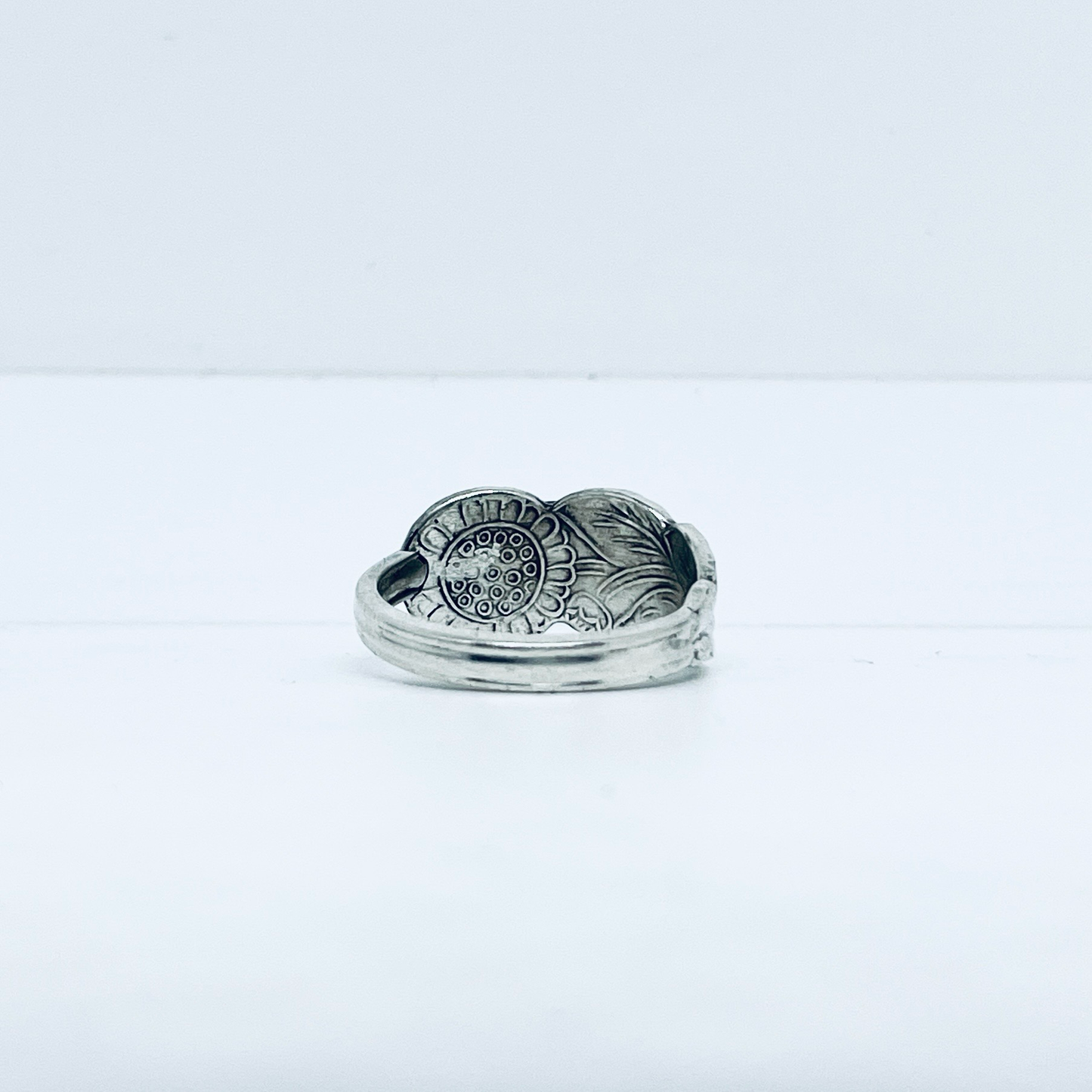 Anello Artigianale GIRASOLE Mod. CLASSICO Realizzato con Antica posata in Argento (Prima Metà del ’900)