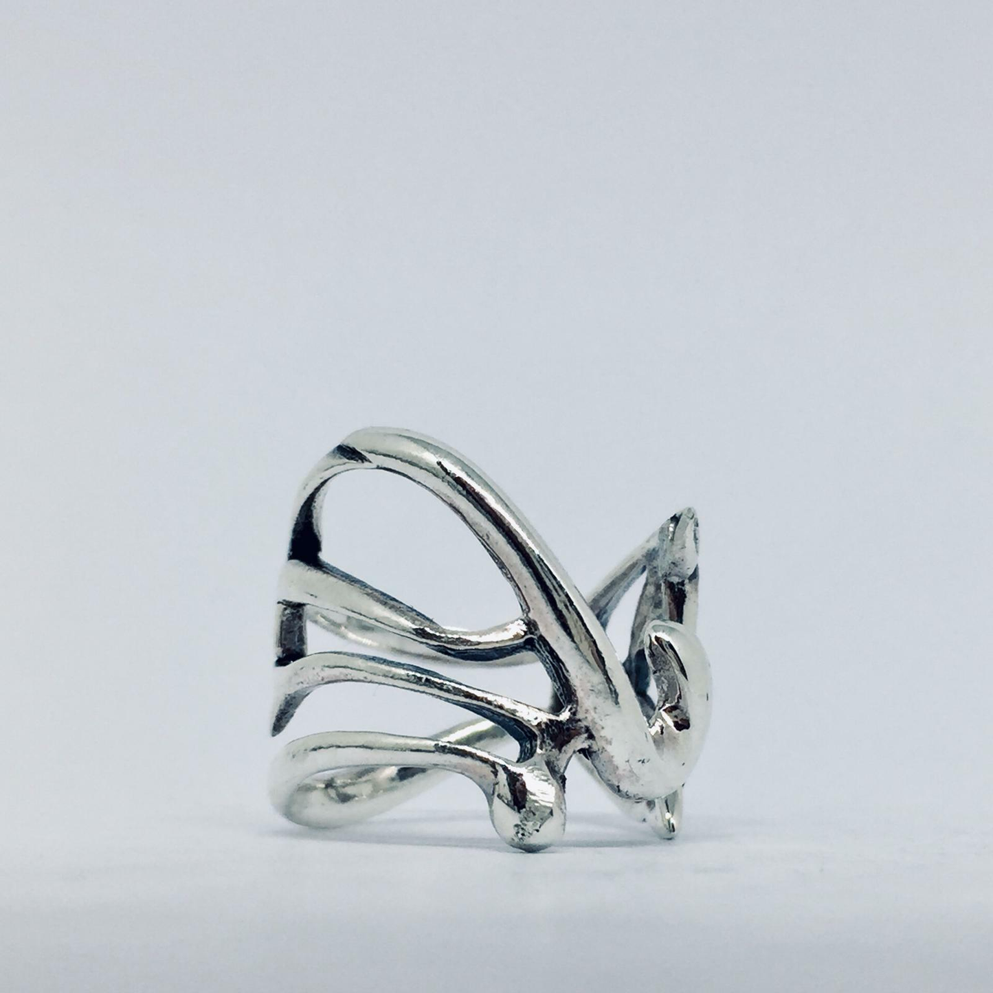 Anello Artigianale GATTO VIPPY Mod. SPILLA Realizzato con Antica spilla in Argento (Prima Metà del ’900)