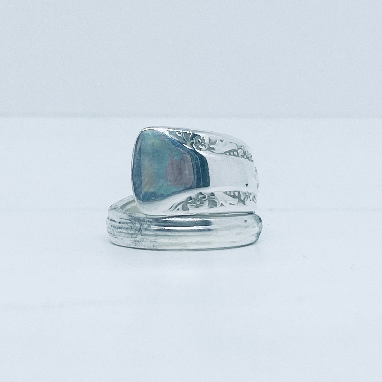 Anello Artigianale Mod. SPIRALE Realizzato con Antica posata in Argento (Prima Metà del ’900)