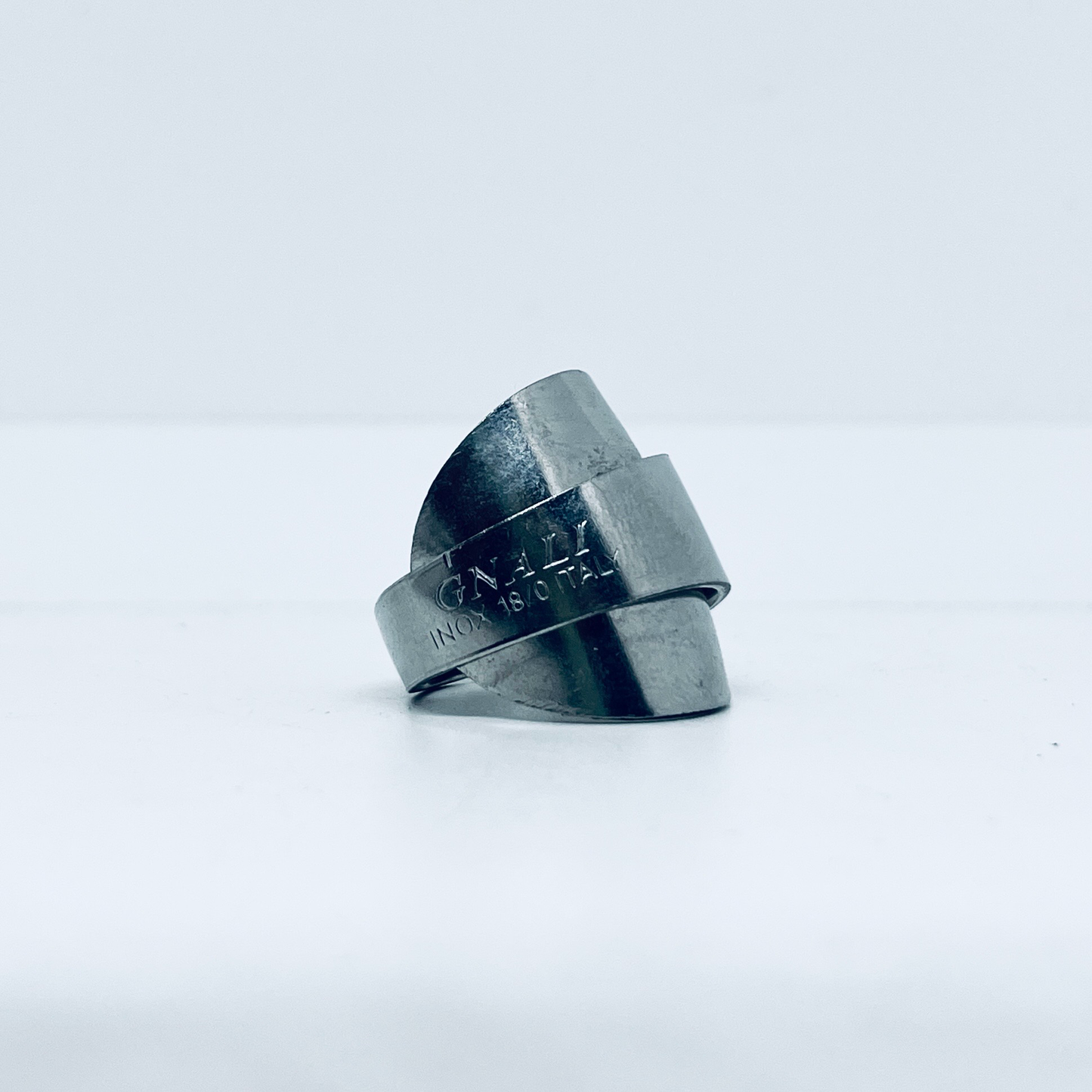 Anello Artigianale TESTER Mod. INTERO Realizzato con posata in Acciaio