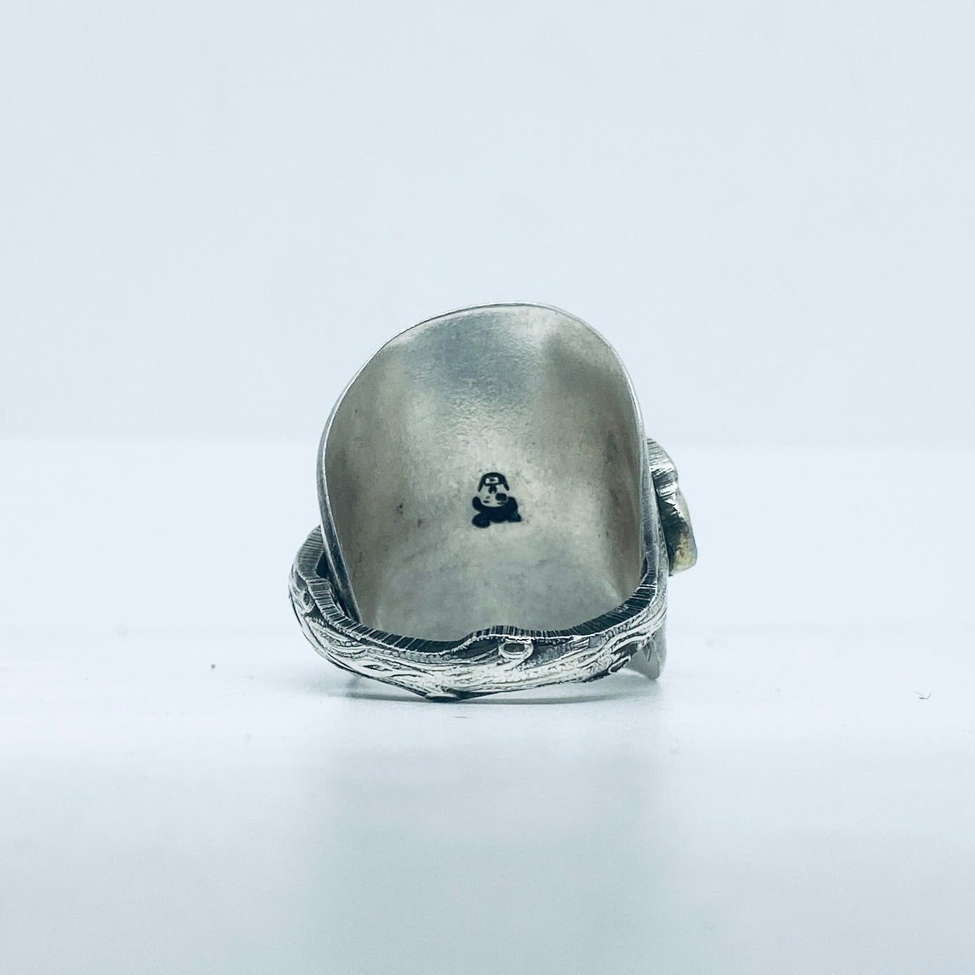 Anello Artigianale CHICCO CAFFÈ Mod. INTERO Realizzato con intero Antico Cucchiaino in Argento (Prima Metà del ’900)