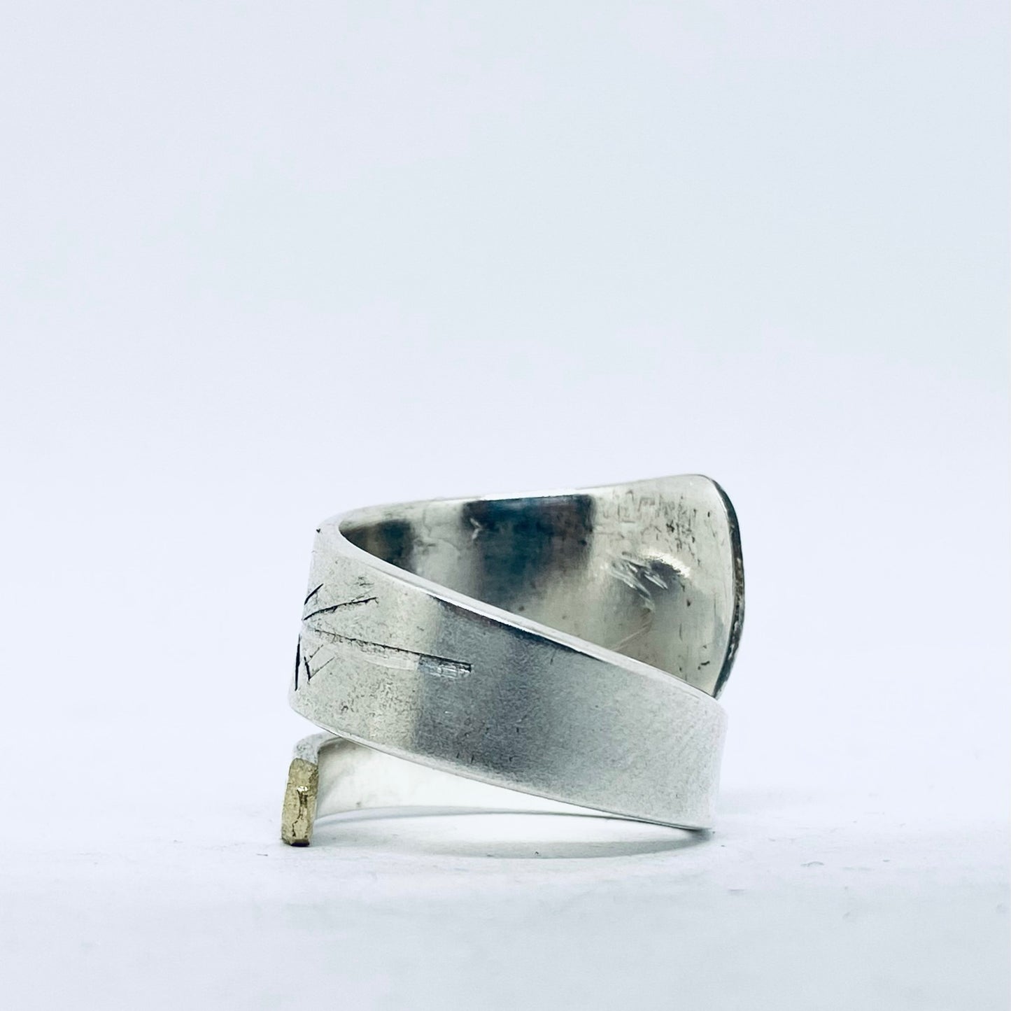 Anello Artigianale Mod. SPIRALE Realizzato con Antica posata in Argento (Prima Metà del ’900)
