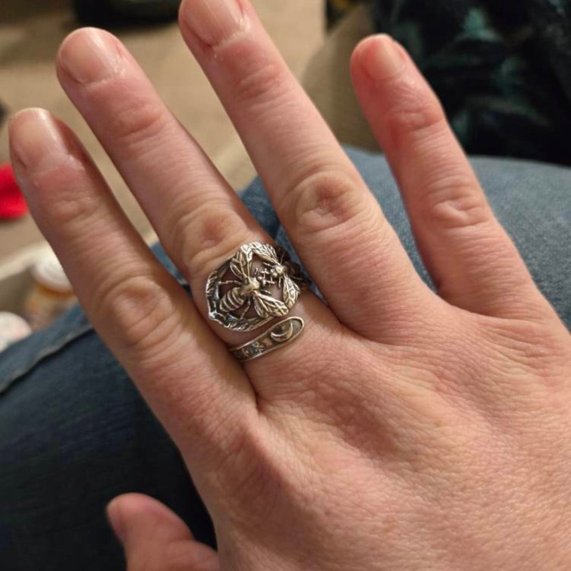 Anello Artigianale API Mod. SPIRALE Realizzato con Antica posata in Argento (Prima Metà del ’900)