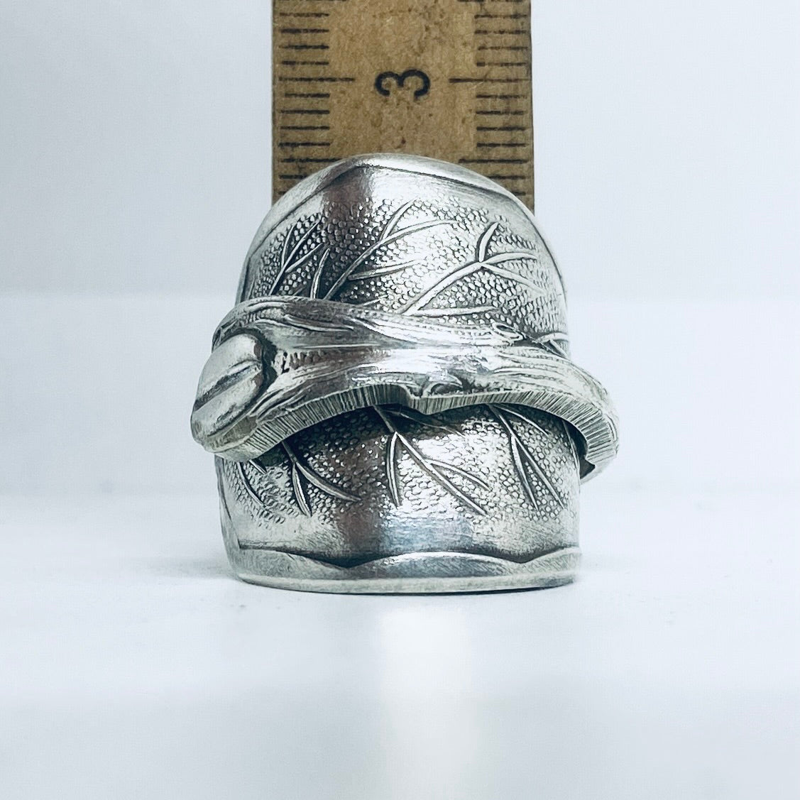 Anello Artigianale CHICCO CAFFÈ Mod. INTERO Realizzato con intero Antico Cucchiaino in Argento (Prima Metà del ’900)