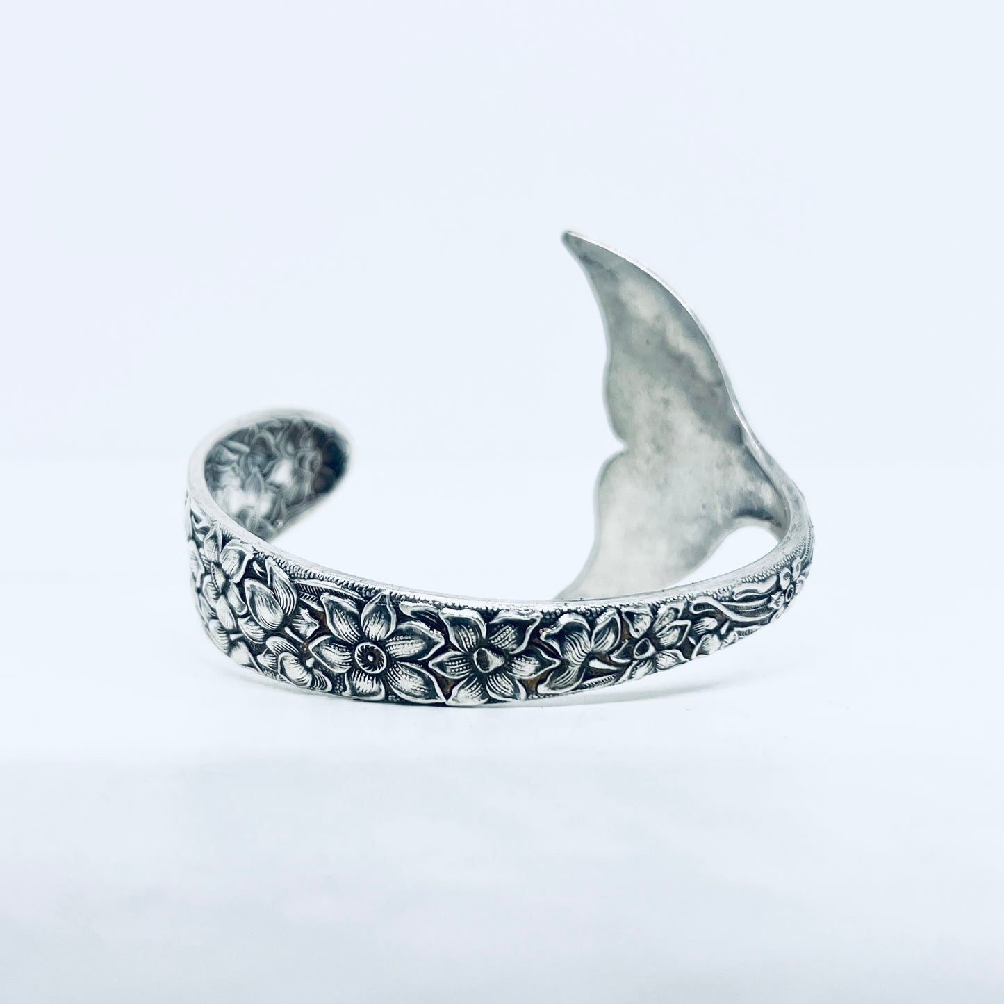 Bracciale Artigianale NARCISI Mod. CODA SPECCHIO Realizzato con Antica posata in Argento (Prima Metà del ’900)
