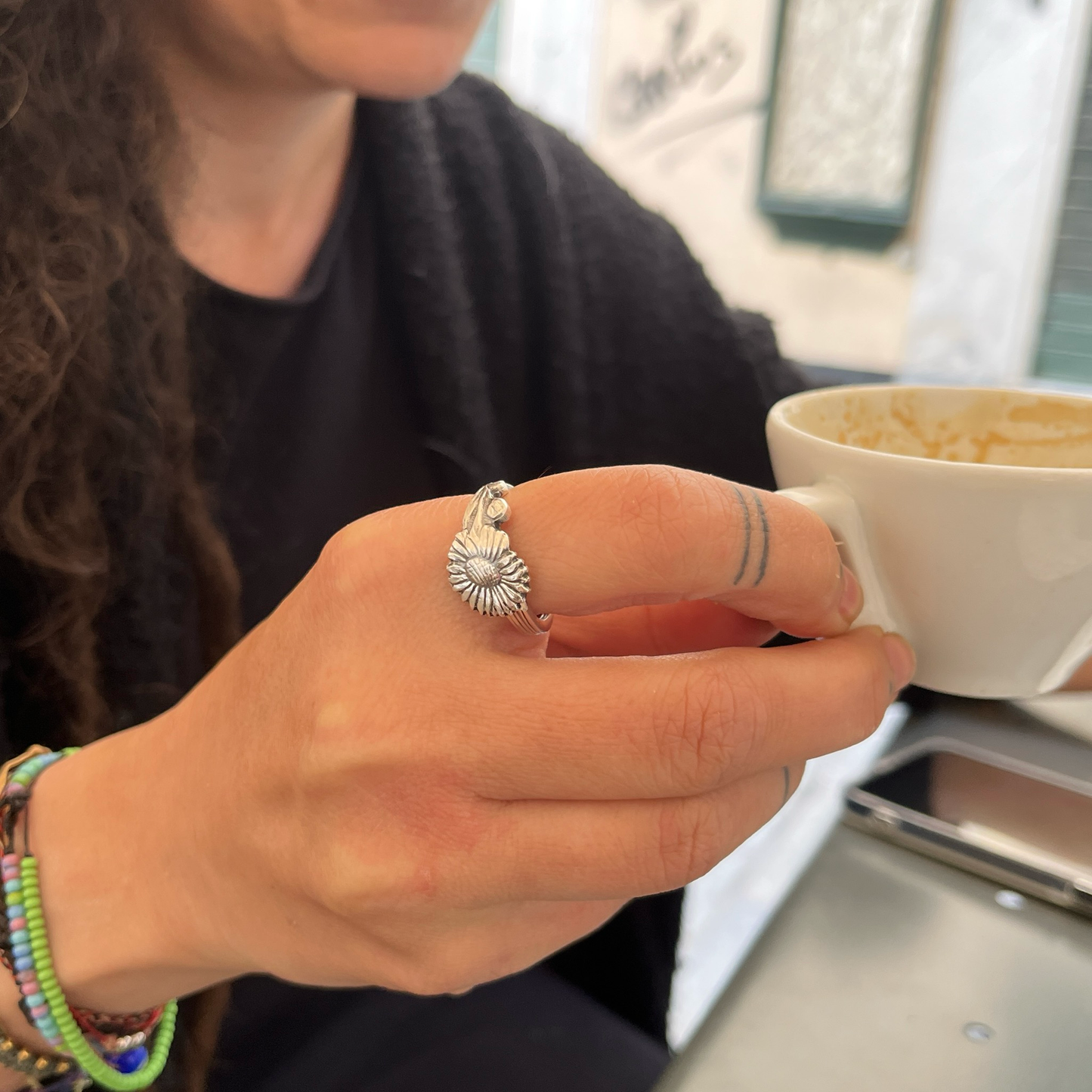 Anello Artigianale MARGHERITA Mod. CLASSICO Realizzato con Antica posata in Argento (Prima Metà del ’900)