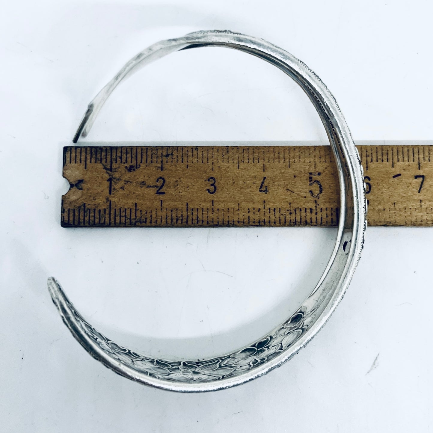 Bracciale Artigianale NARCISI Mod. CODA SPECCHIO Realizzato con Antica posata in Argento (Prima Metà del ’900)