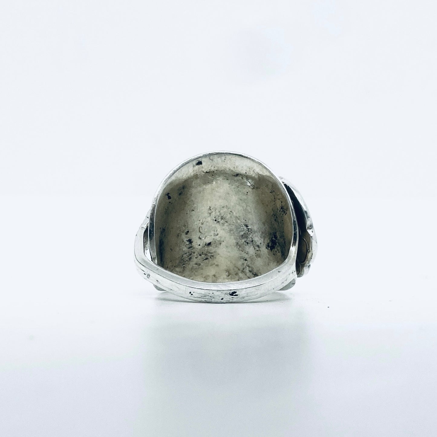 Anello Artigianale FIORE Mod. INTERO Realizzato con intero Antico Cucchiaino in Argento (Prima Metà del ’900)