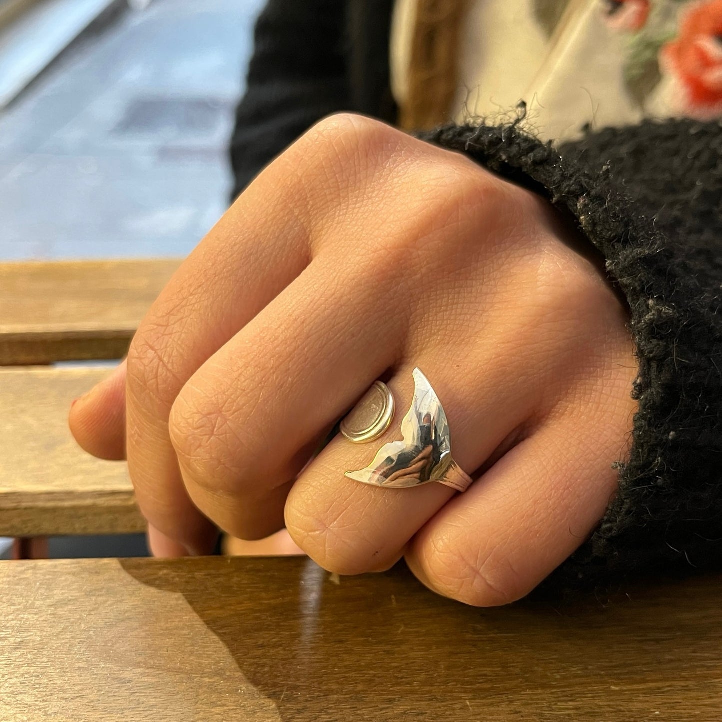 Anello Artigianale Mod. MINICODA#08 Realizzato con Antica posata in Argento (Prima Metà del ’900)