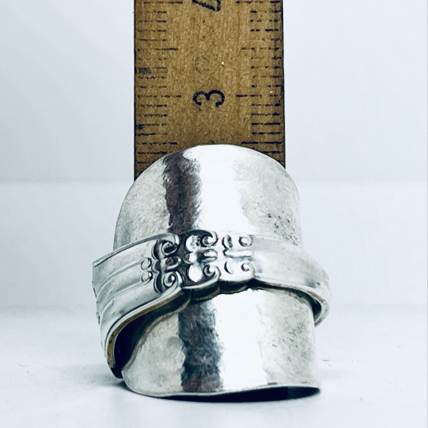 Anello Artigianale NON TI SCORDAR DI ME Mod. INTERO Realizzato con intero Antico Cucchiaino in Argento (Prima Metà del ’900)