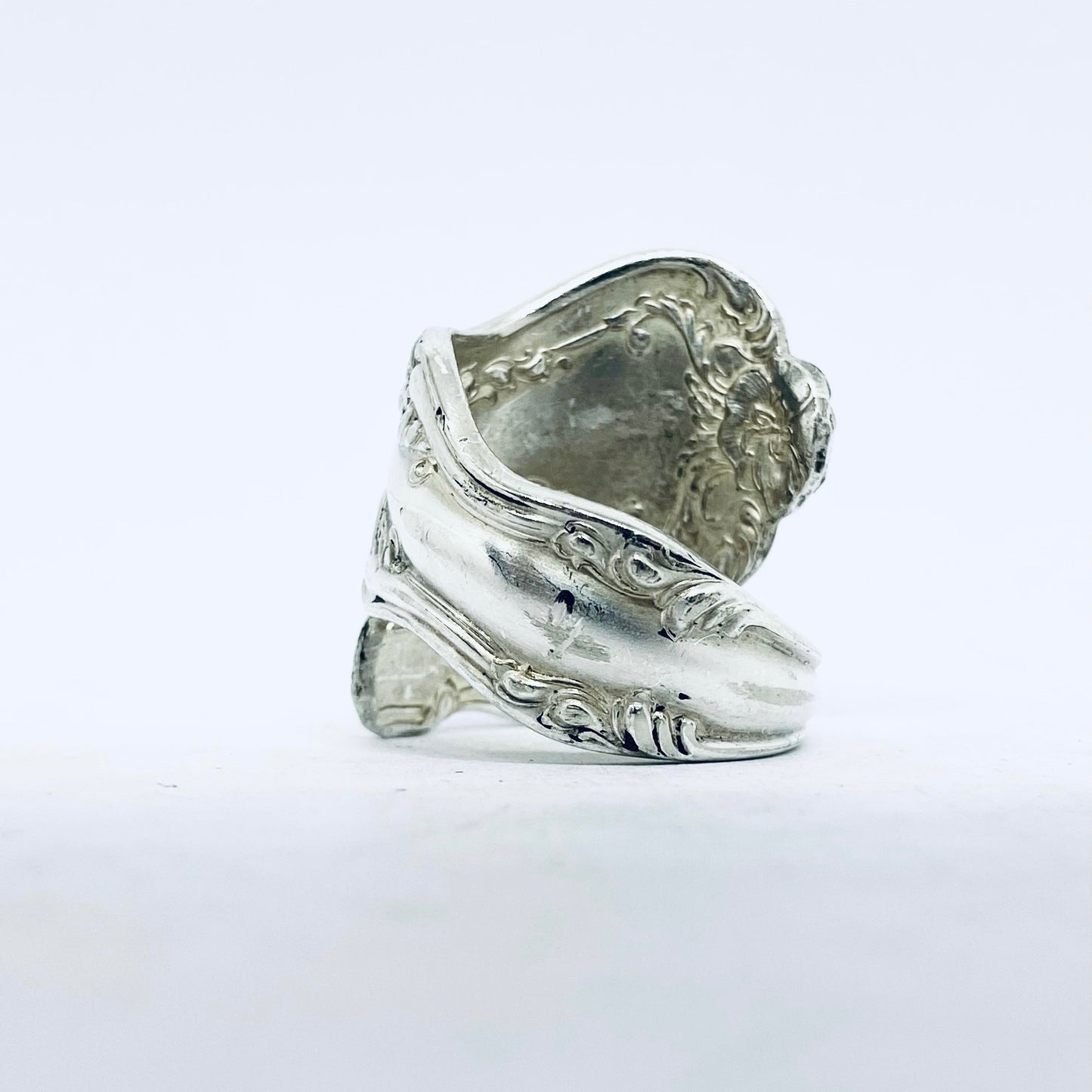Anello Artigianale Mod. SPIRALE Realizzato con Antica posata in Argento (Prima Metà del ’900)