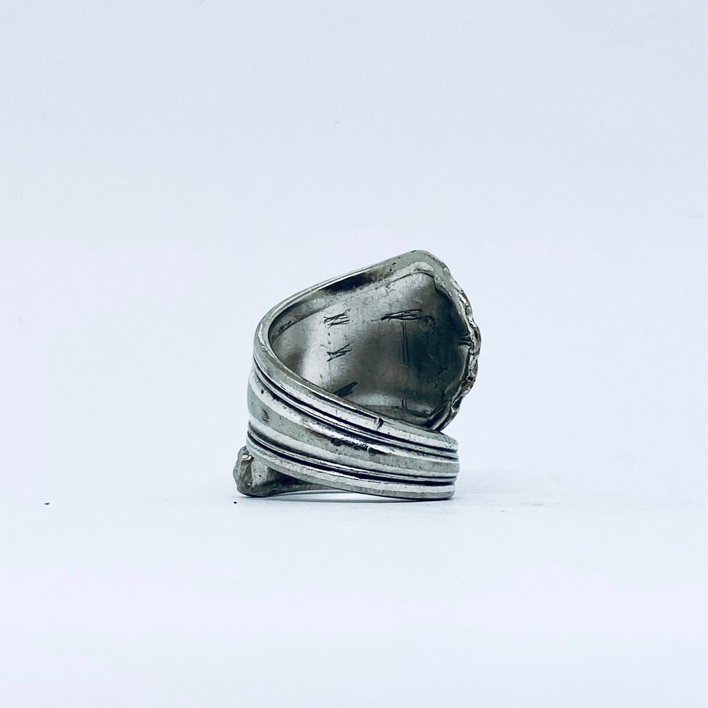 Anello Artigianale Mod. SPIRALE Realizzato con Antica posata in Argento (Prima Metà del ’900)