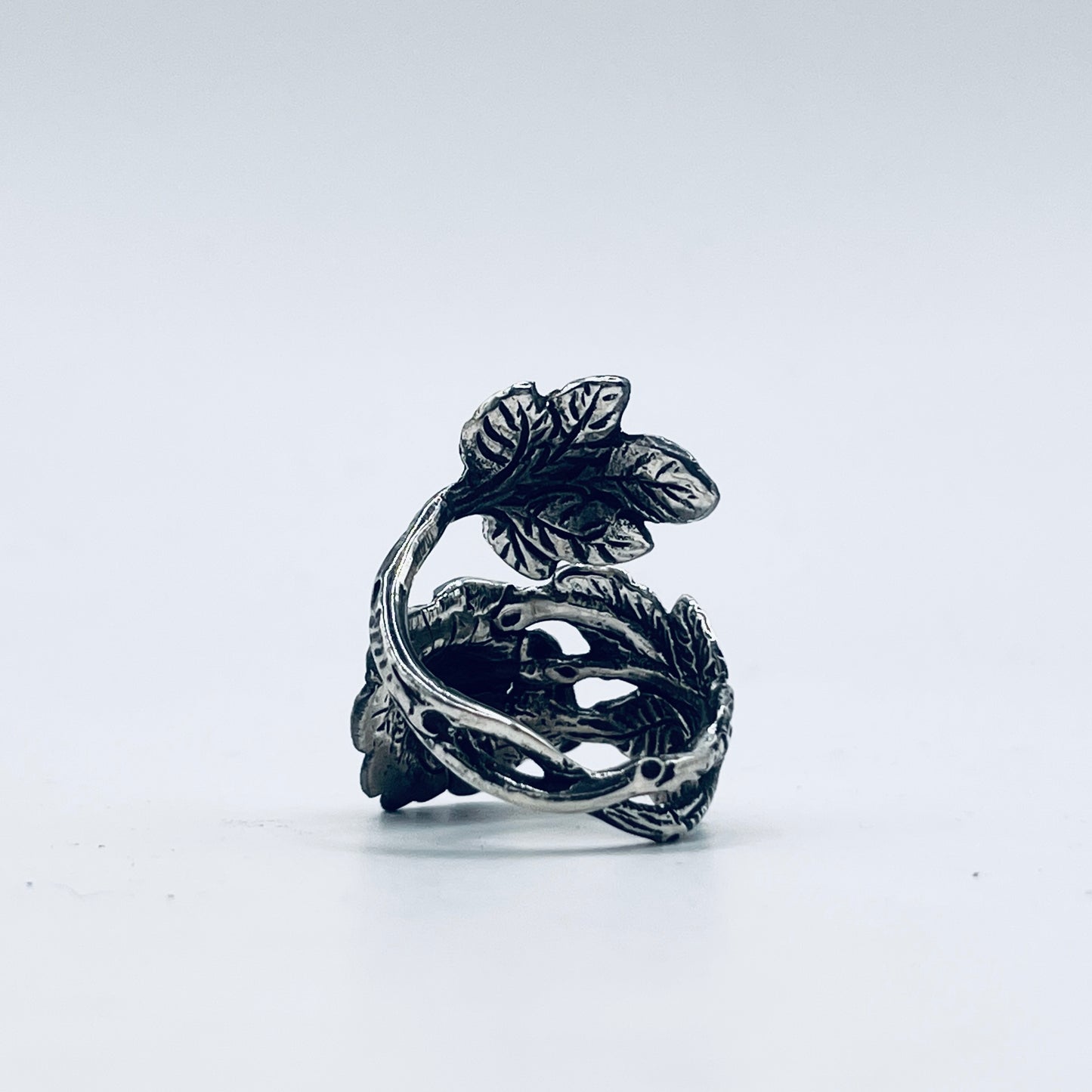 Anello Artigianale ROSA&FOGLIA Mod. PINZETTA Realizzato con Antica posata in Argento 835 (Prima Metà del ’900)