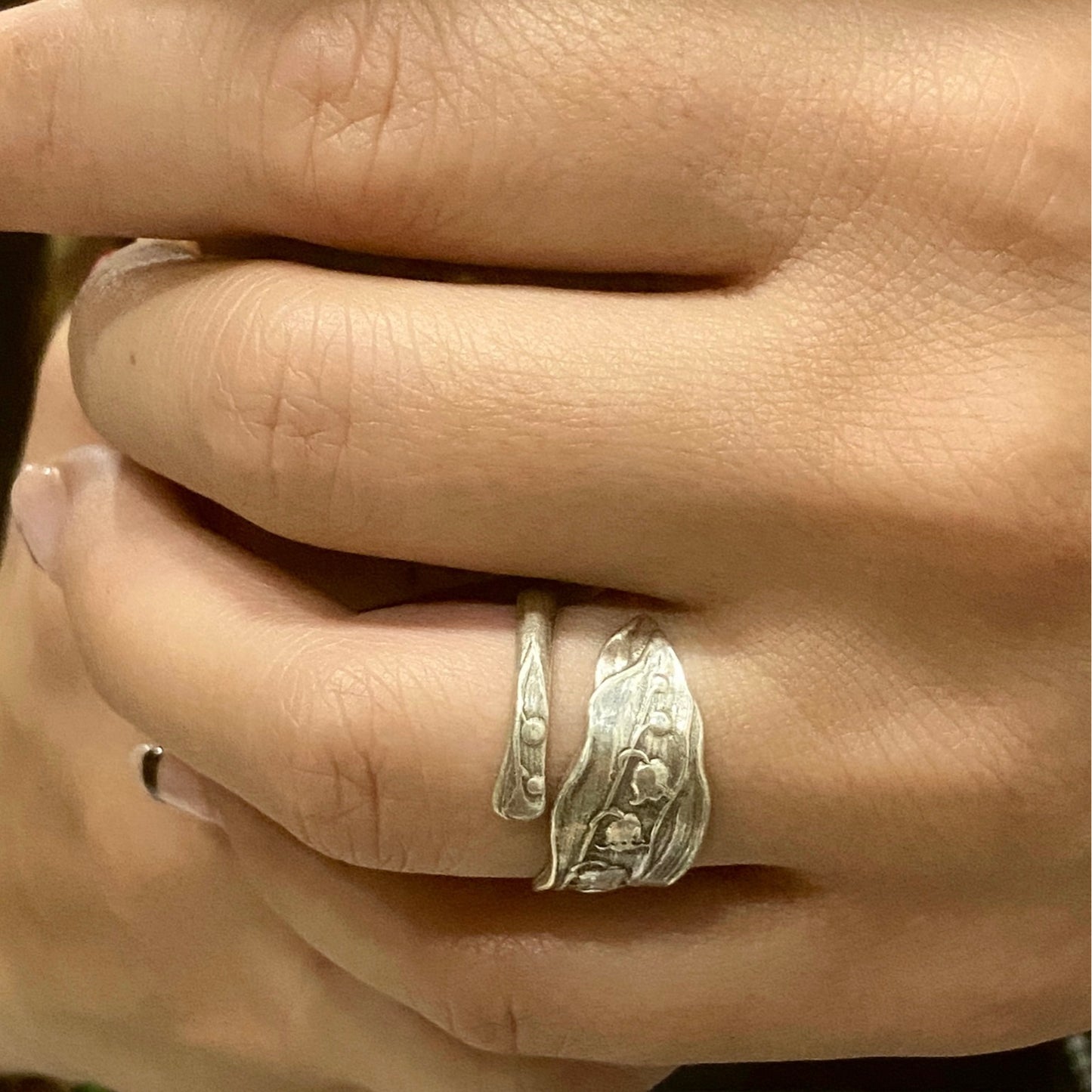 Anello Artigianale MUGHETTO Mod. CLASSICO/SPIRALE Realizzato con Antica posata in Argento (Prima Metà del ’900)