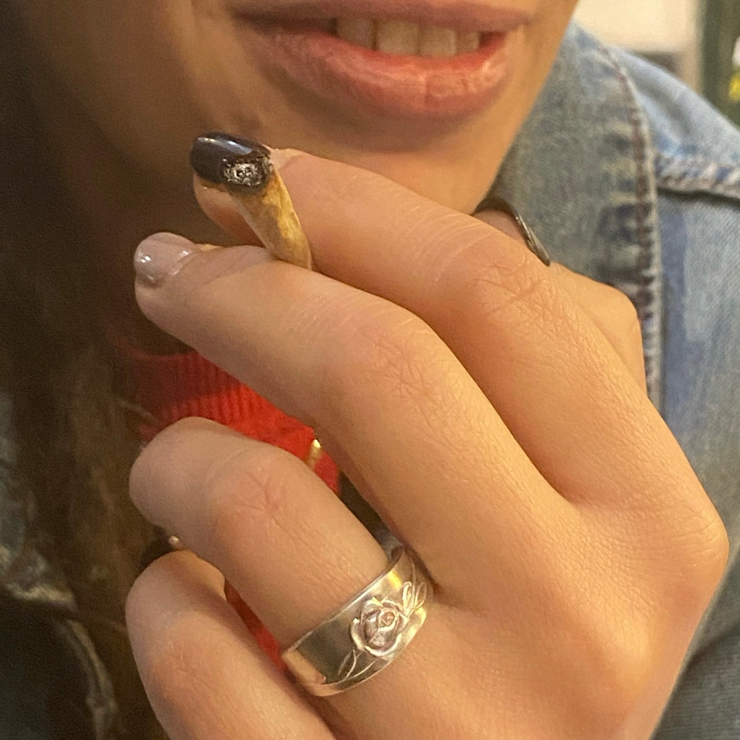 Anello Artigianale ROSA Mod. CLASSICO Realizzato con Antica posata in Argento (Prima Metà del ’900)
