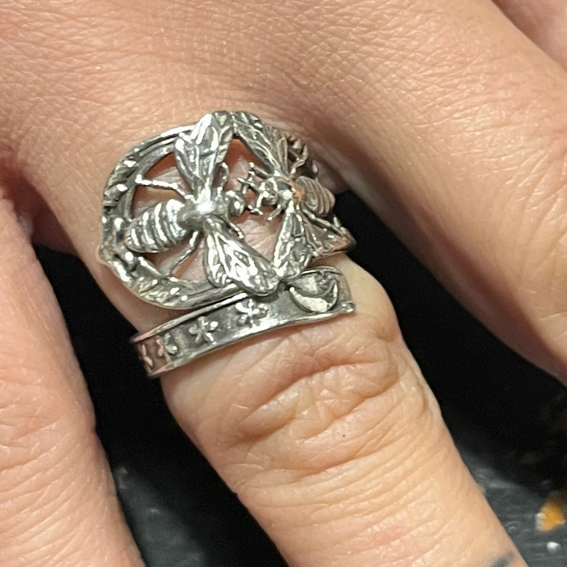 Anello Artigianale API Mod. SPIRALE Realizzato con Antica posata in Argento (Prima Metà del ’900)