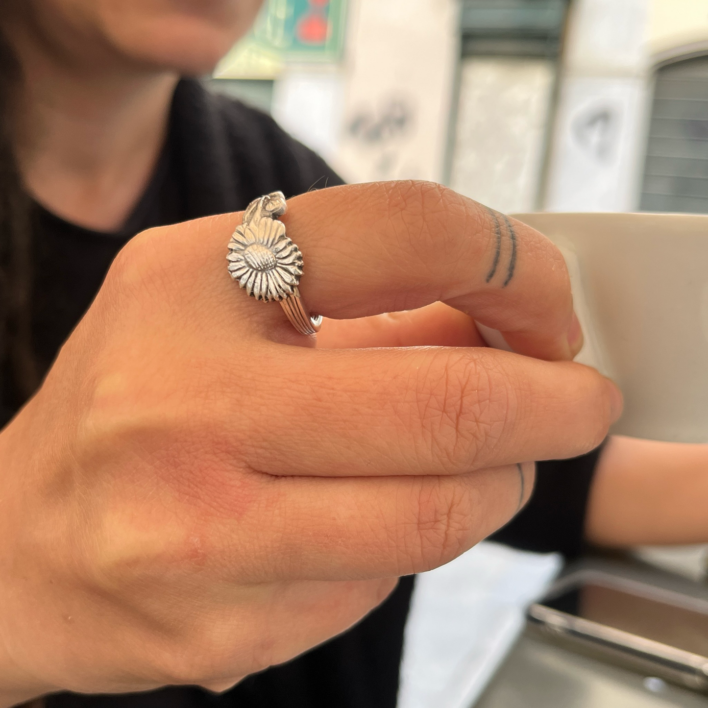 Anello Artigianale MARGHERITA Mod. CLASSICO Realizzato con Antica posata in Argento (Prima Metà del ’900)
