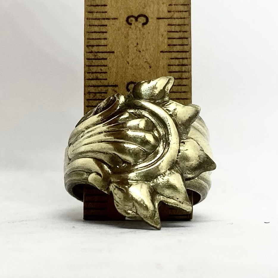 Anello Artigianale ZAMPA02 Mod. PINZETTA Realizzato con Antica posata in OTTONE (Prima Metà del ’900)