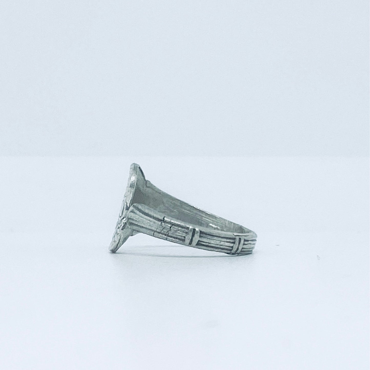 Anello Artigianale SCARABEO Mod. CLASSICO/SPIRALE Realizzato con Antica posata in Argento (Prima Metà del ’900)