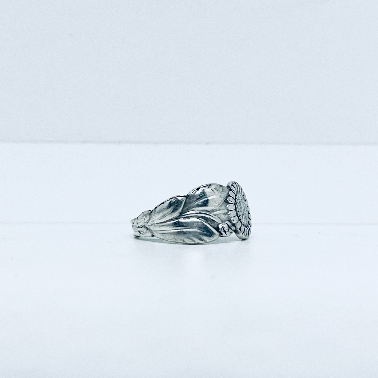 Anello Artigianale GIRASOLE Mod. CLASSICO Realizzato con Antica posata in Argento (Prima Metà del ’900)