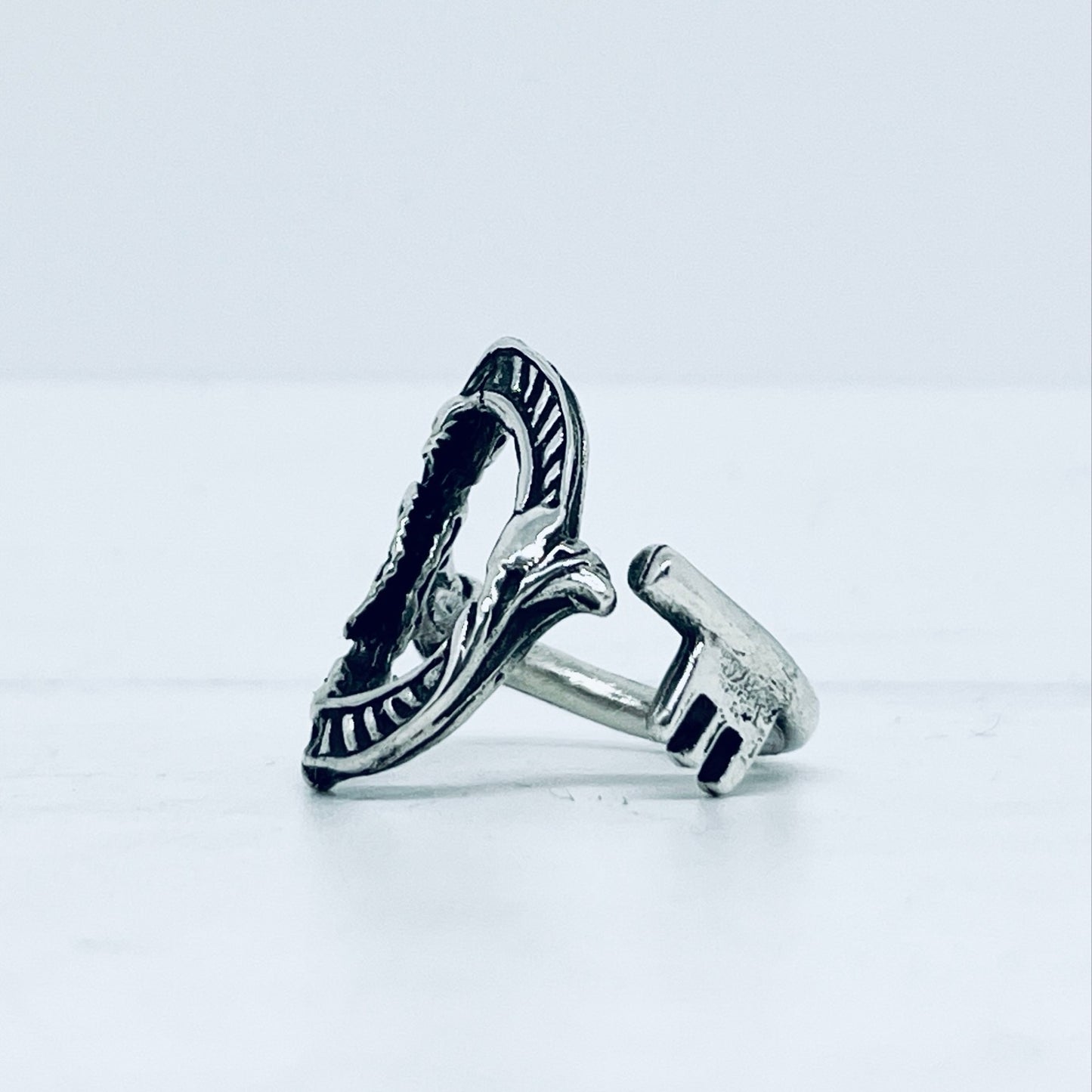 Anello Artigianale “CHIAVE ARGENTO 925 #03” Realizzato con Antica Chiave in Argento