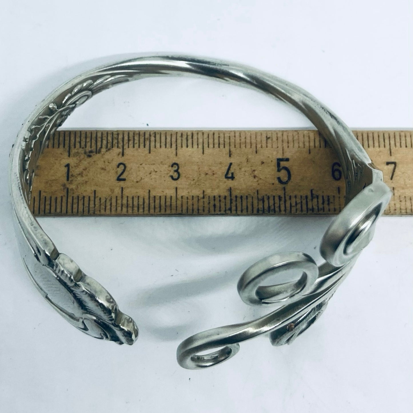 Bracciale Artigianale Mod. FORCHETTA Realizzato con Antica posata in ALPACCA (Prima Metà del ’900)