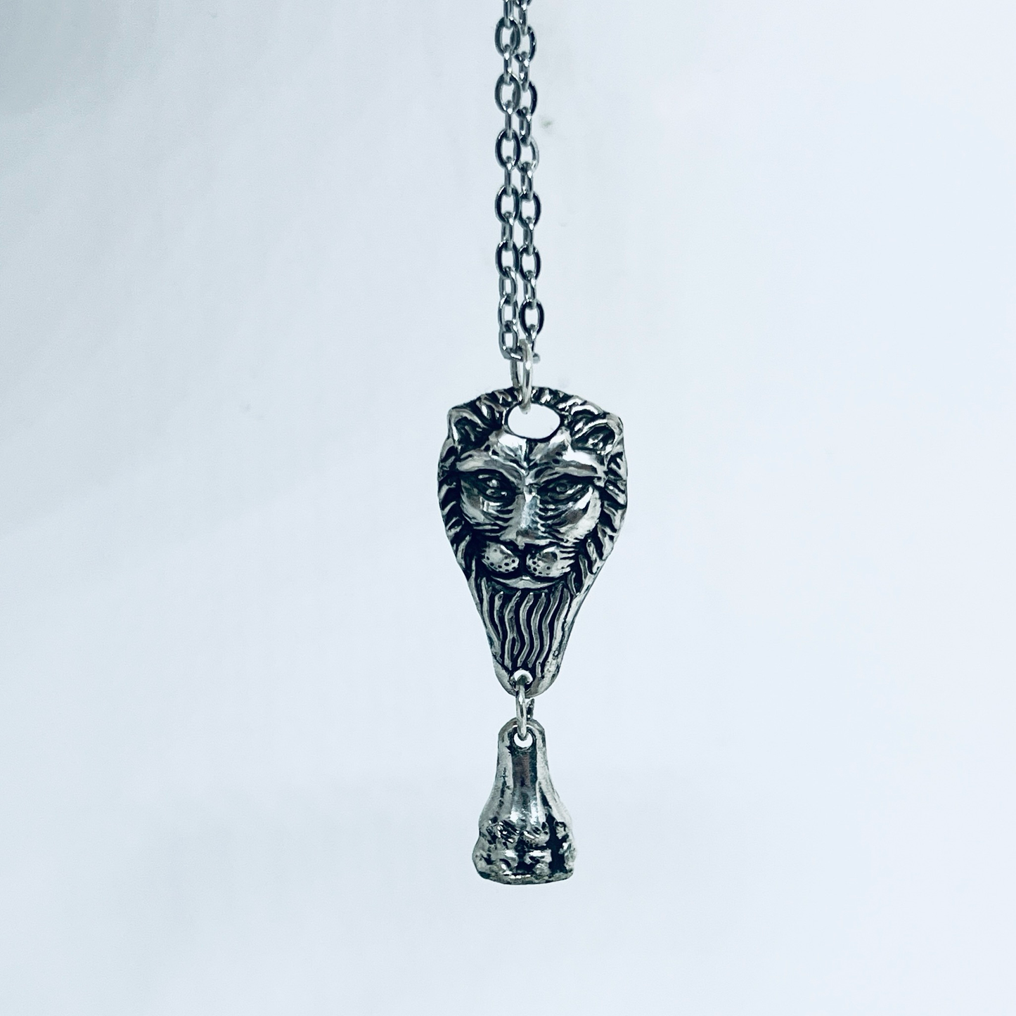 Pendente Artigianale Mod. LEONE SAN MARCO Realizzato con Antica Posata in Argento (Prima Metà del ’900)