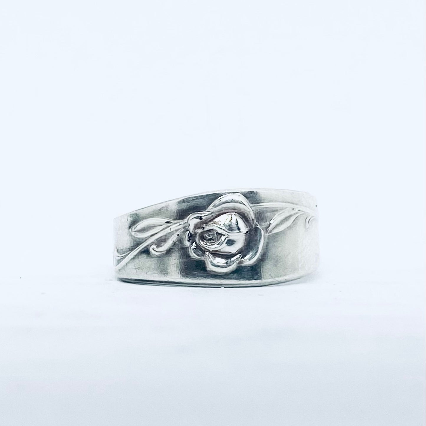 Anello Artigianale ROSA Mod. CLASSICO Realizzato con Antica posata in Argento (Prima Metà del ’900)