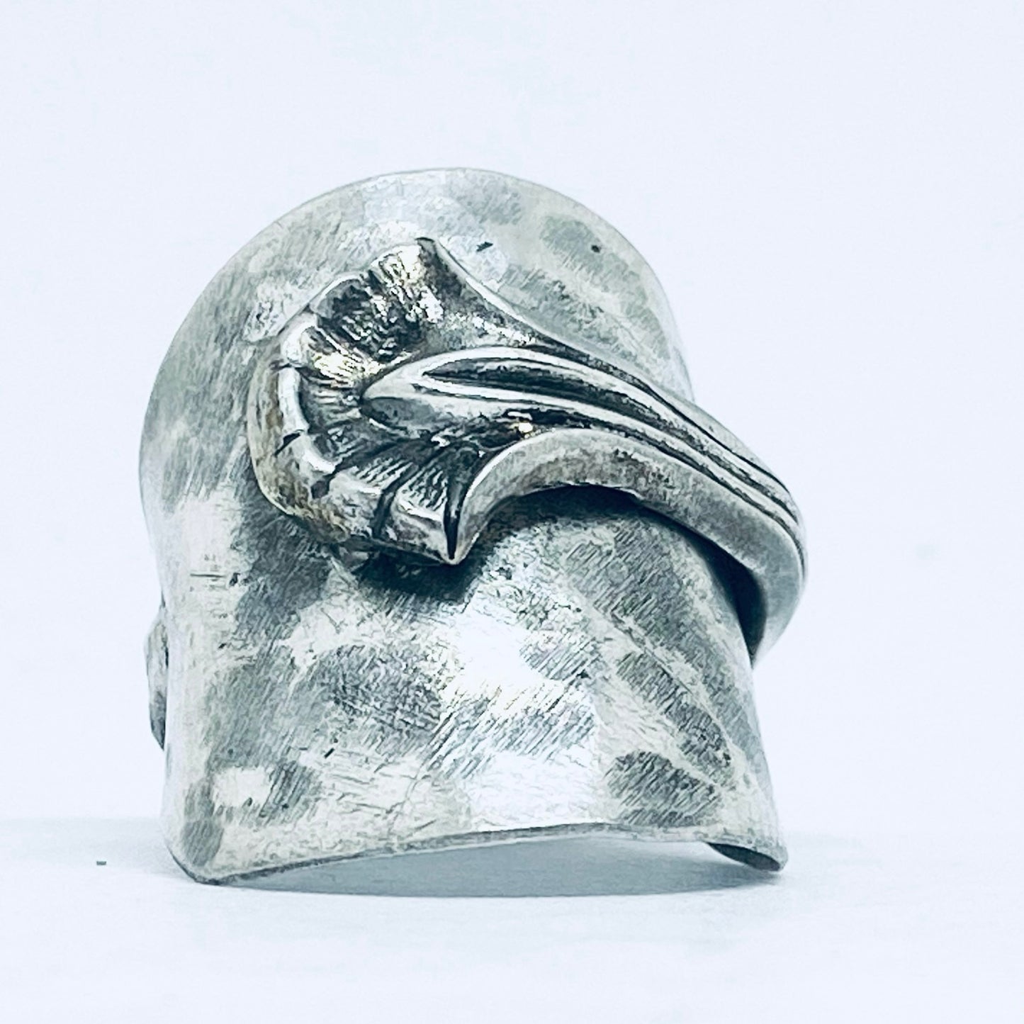 Anello Artigianale Mod. INTERO Realizzato con intero Antico Cucchiaino in Argento (Prima Metà del ’900)