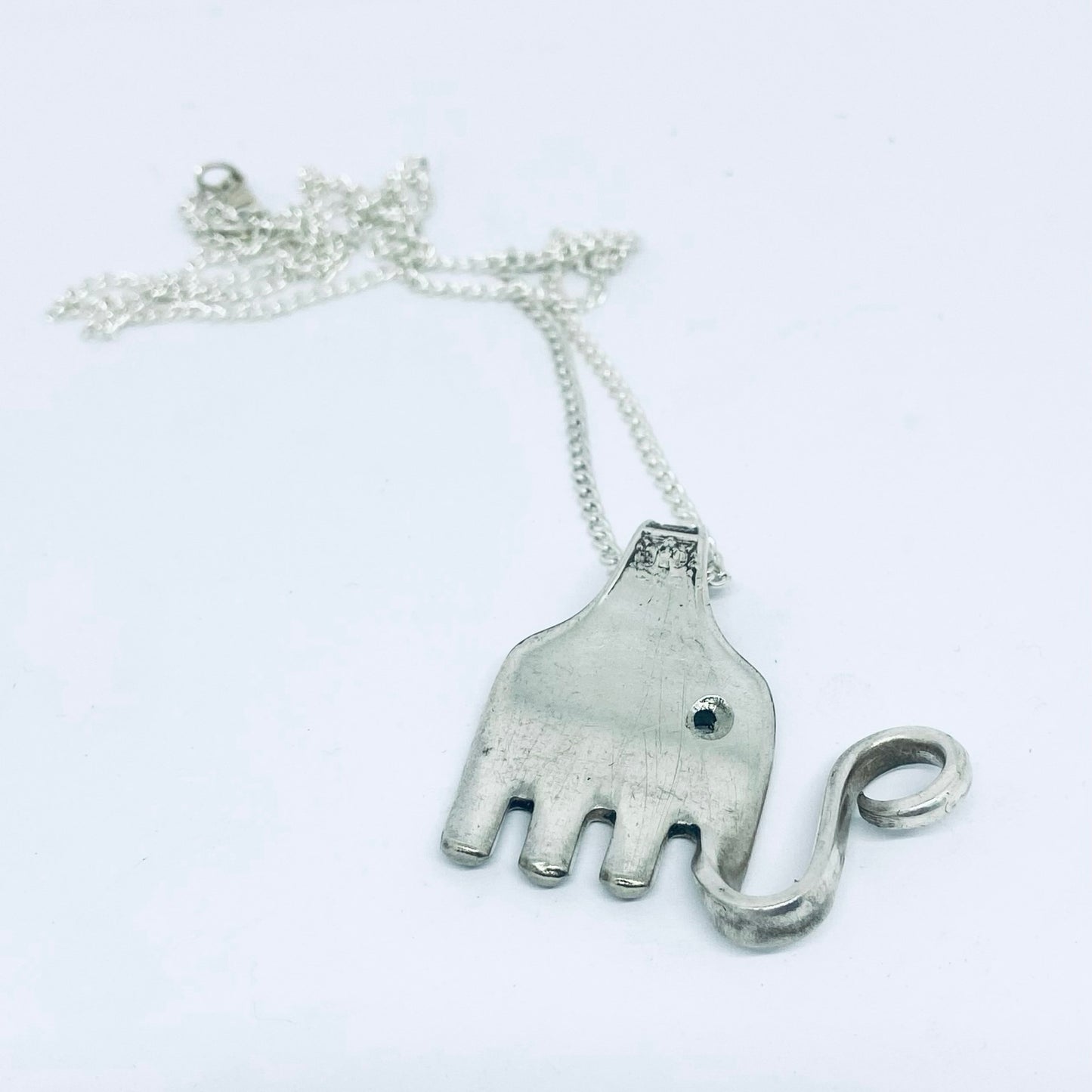 Pendente Artigianale Mod. ELEFANTE Realizzato con Antica Posata in Argento (Prima Metà del ’900)