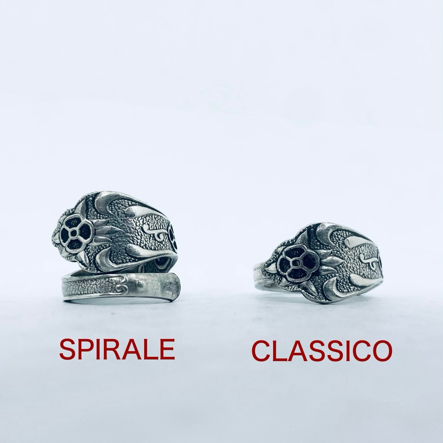 Anello Artigianale RUSSIA Mod. CLASSICO/SPIRALE Realizzato con Antica posata in Argento (Prima Metà del ’900)