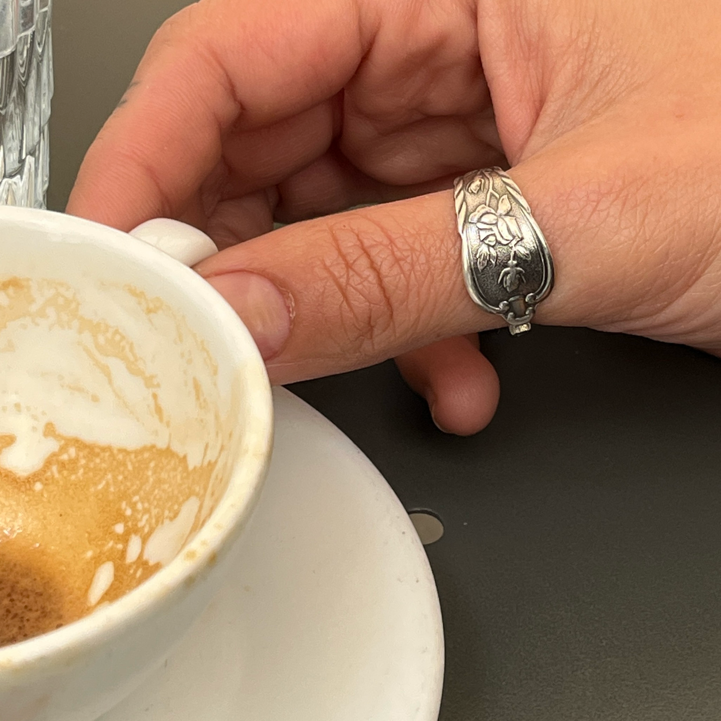Anello Artigianale ROSE Mod. CLASSICO Realizzato con Antica posata in Argento (Prima Metà del ’900)