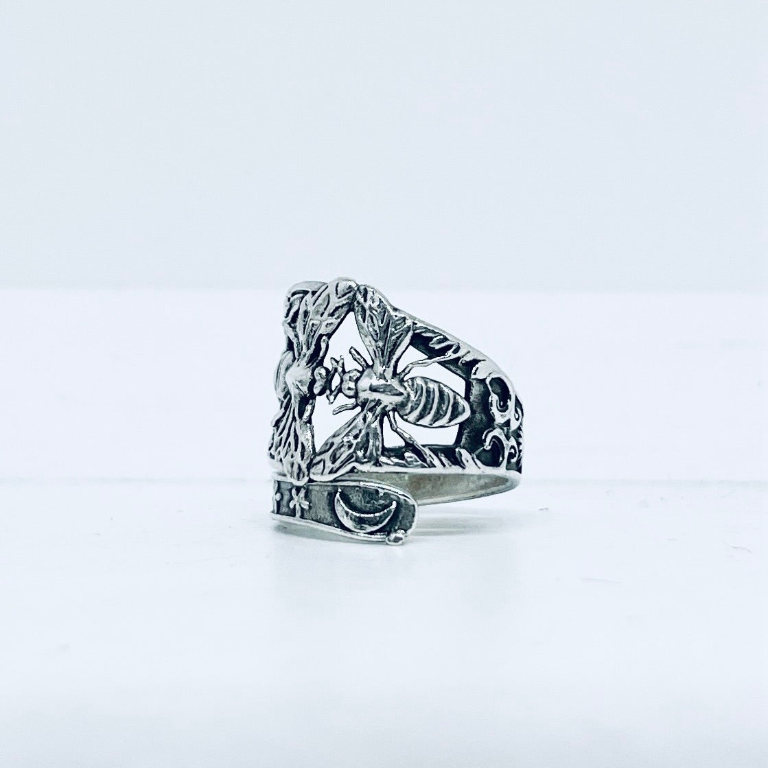 Anello Artigianale API Mod. SPIRALE Realizzato con Antica posata in Argento (Prima Metà del ’900)