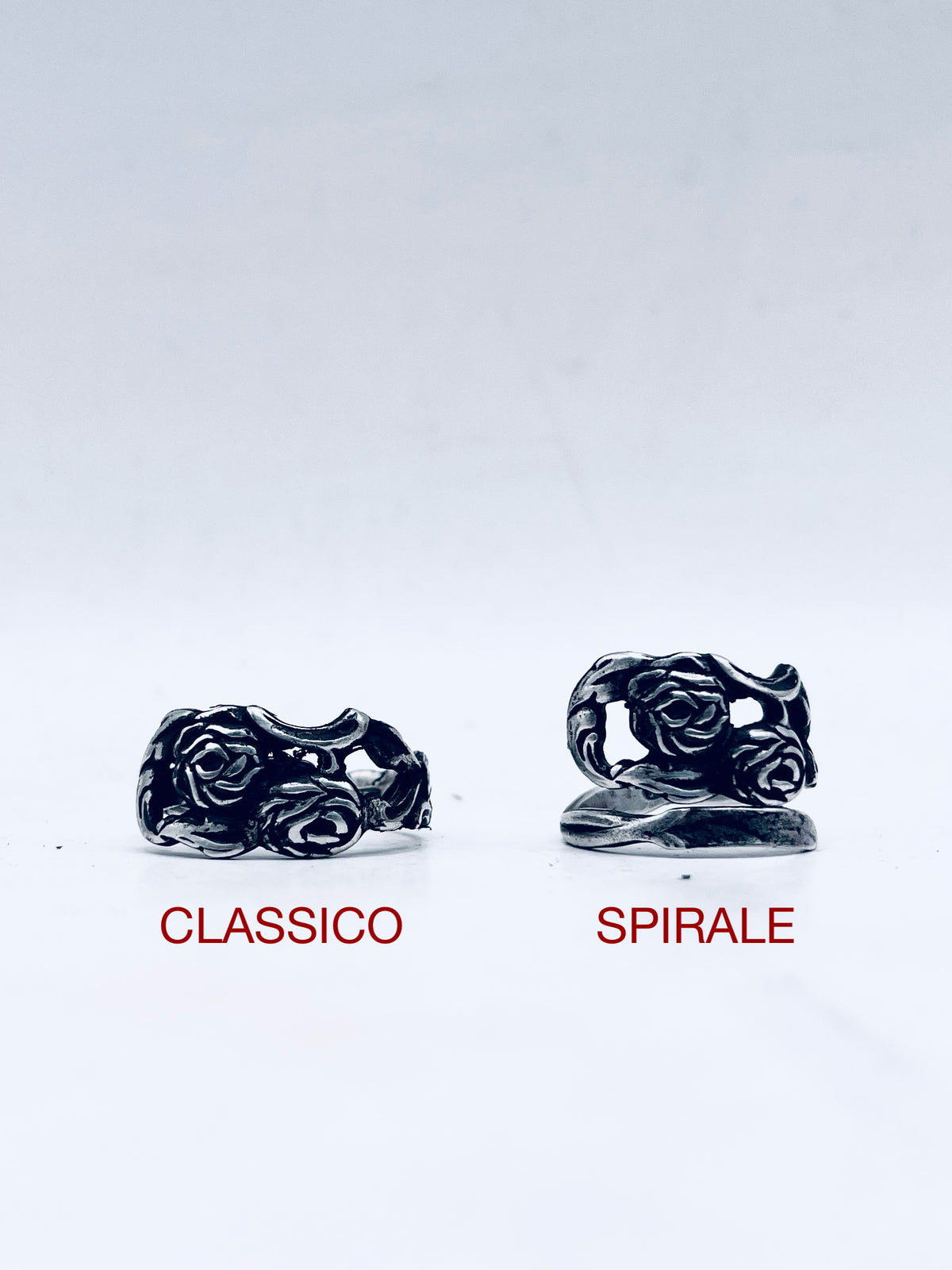 Anello Rose Traforate ricavato da una posata antica in argento 925 – vista 5