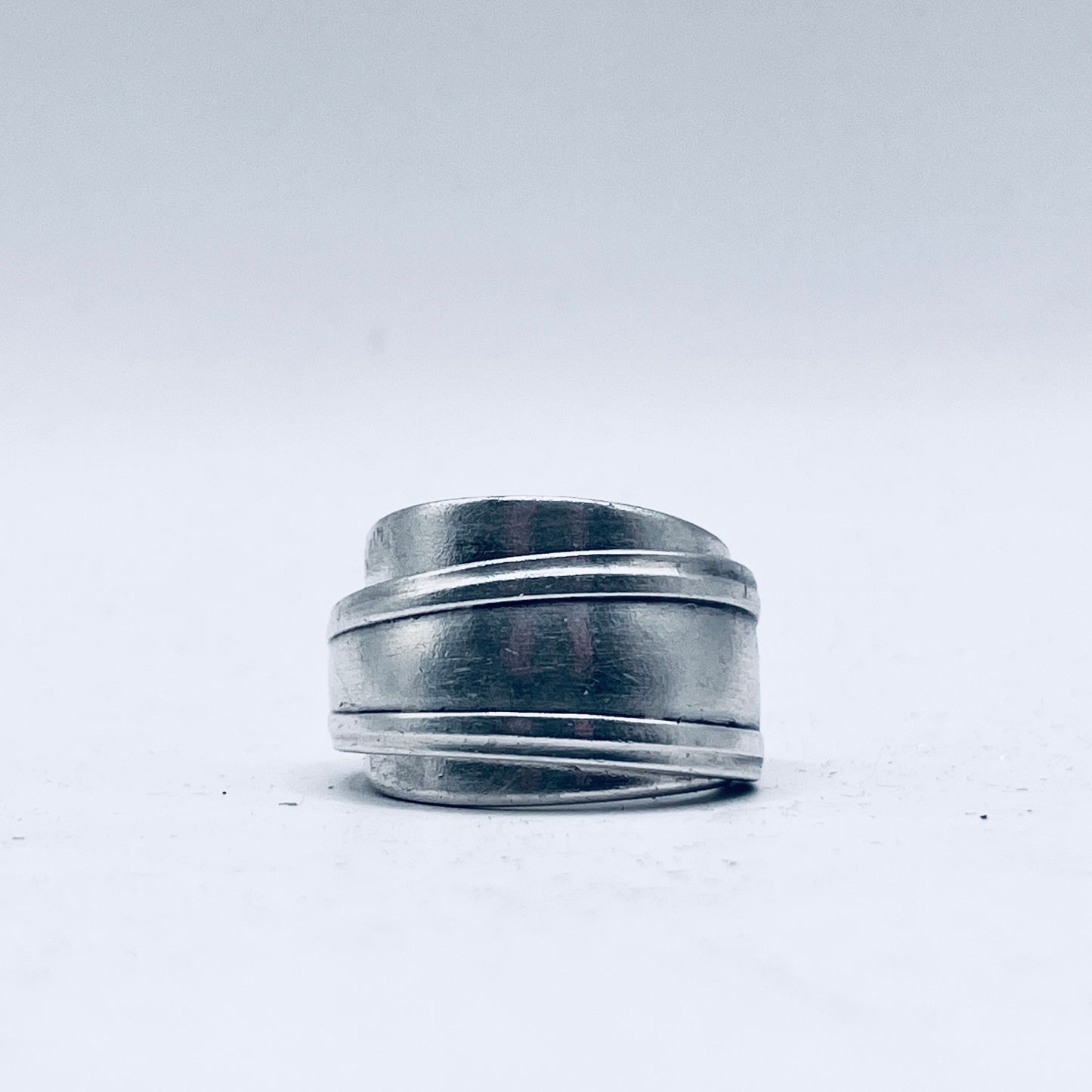 Anello Artigianale SPALMABURRO  Mod. INTERO  Realizzato con Antica posata in Argento (Prima Metà del ’900)