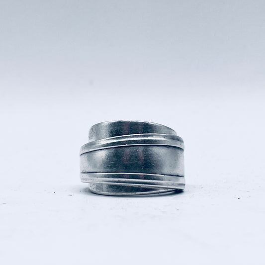 Anello Artigianale SPALMABURRO  Mod. INTERO  Realizzato con Antica posata in Argento (Prima Metà del ’900)