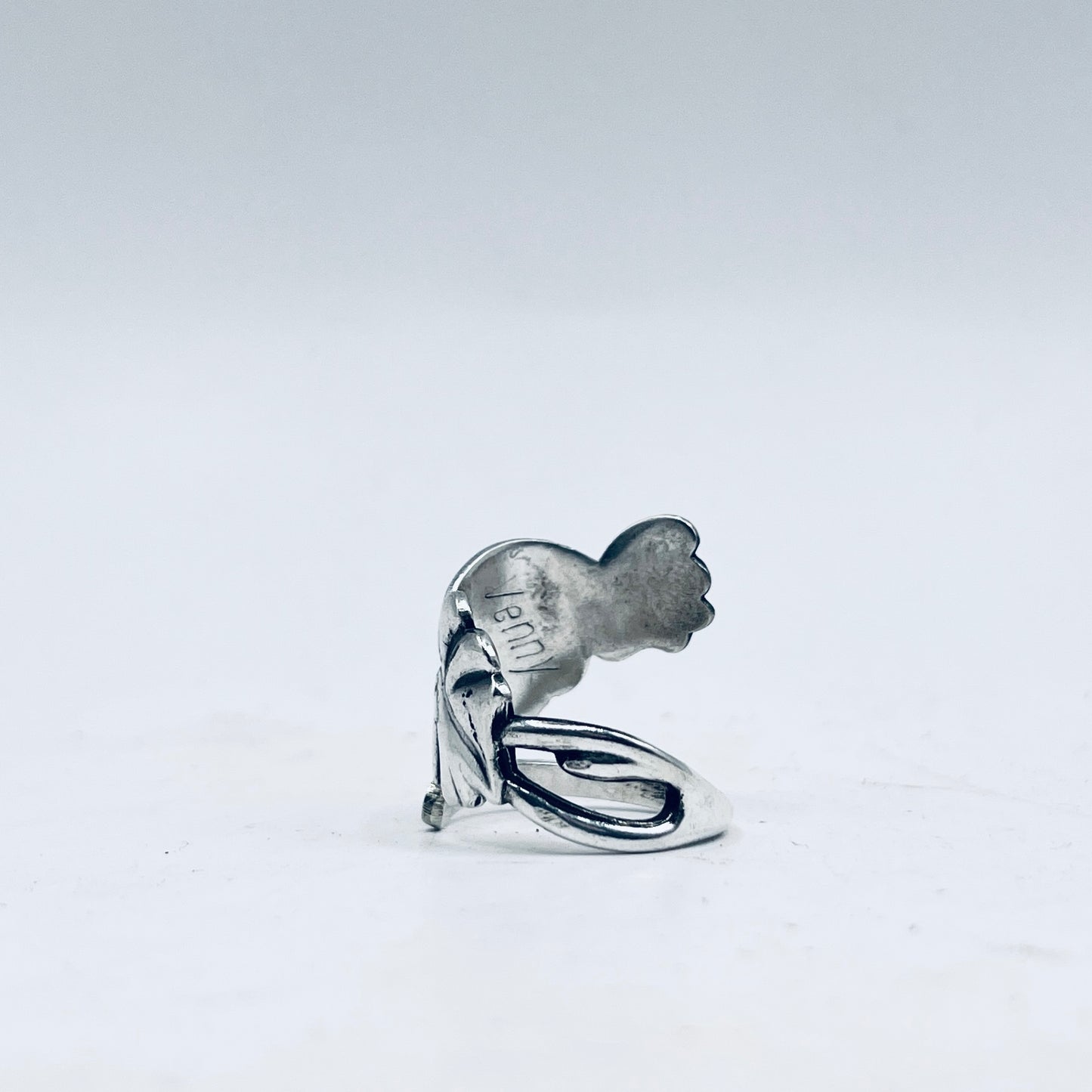 Anello Artigianale FIORDALISO FINLANDESE  Mod. SPIRALE/CLASSICO Realizzato con Antica posata (Prima Metà del ’900)
