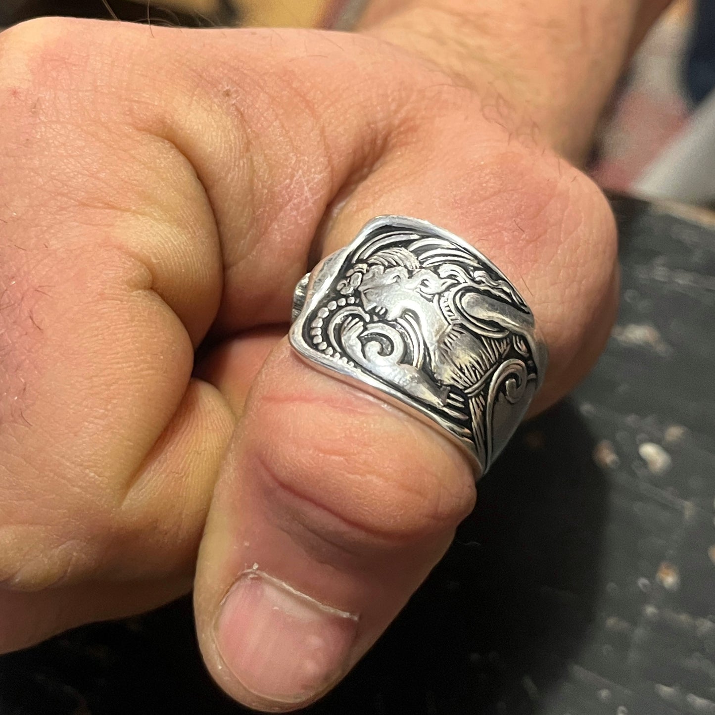 Anello Artigianale SIREN Mod. CLASSICO  Realizzato con Antica posata (Prima Metà del ’900)