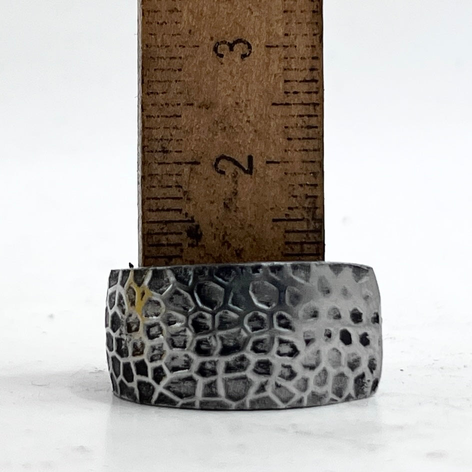 Anello Artigianale Mod. CLASSICO/SPIRALE/SOVRAPPOSTO PITONATO  Realizzato con Forchettina in ACCIAIO