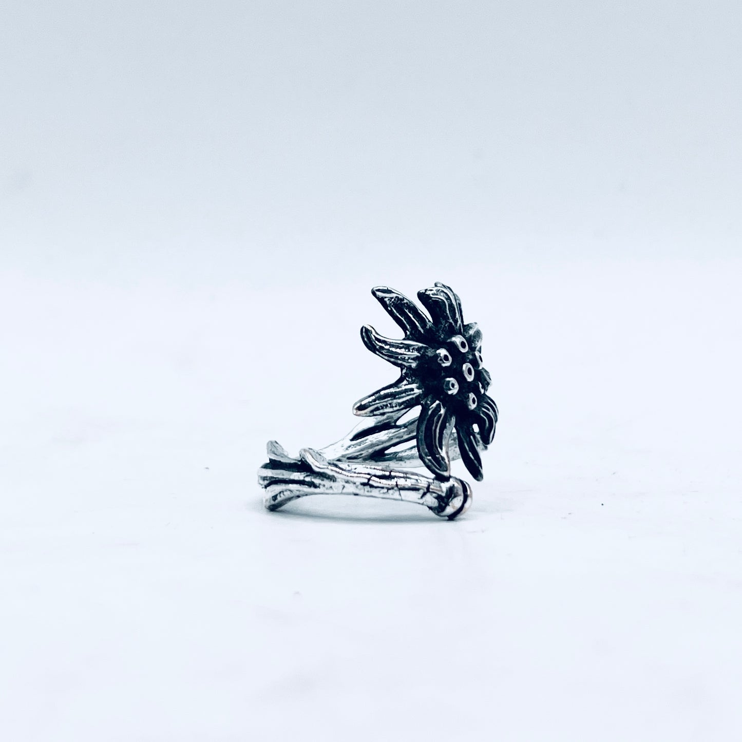 Anello Artigianale STELLA ALPINA Mod. SPIRALE  Realizzato con intero Antico Cucchiaino in Argento 800(Prima Metà del ’900)