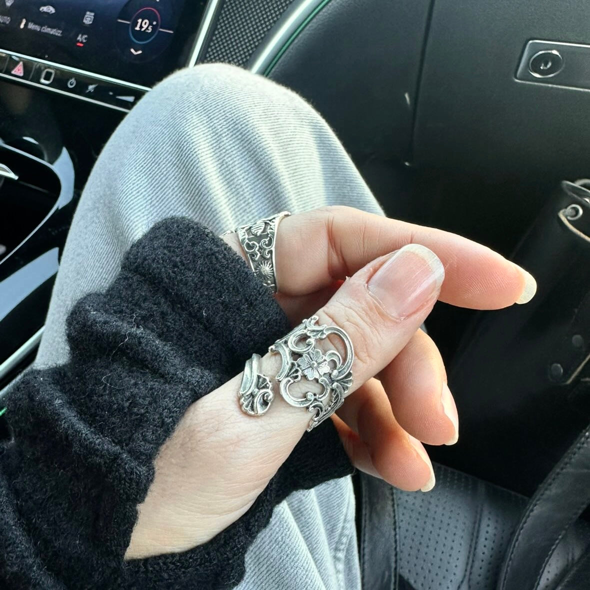 Anello Artigianale TRAFORATO DELUXE Mod. CLASSICO/SPIRALE  Realizzato con Antica posata in Argento (Prima Metà del ’900)