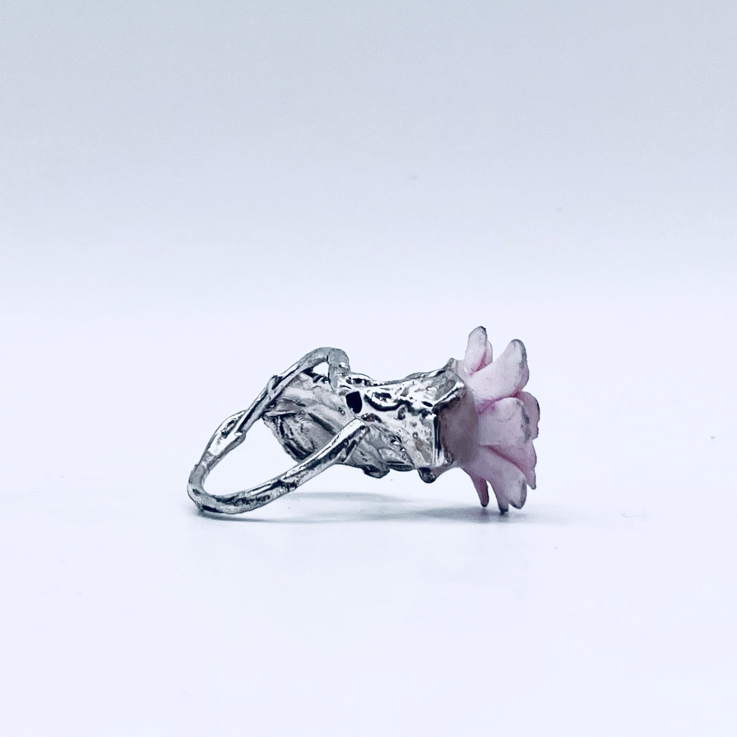 Anello Artigianale ROSA 03 Mod. CLASSICO  Realizzato con Antica SPILLA in Argento 800(Prima Metà del ’900)