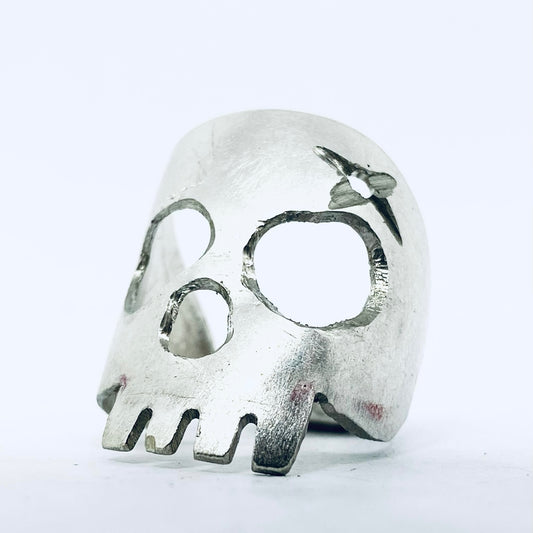 Anello Artigianale Mod. TESCHIO  Realizzato con Antica posata in Argento (Prima Metà del ’900)