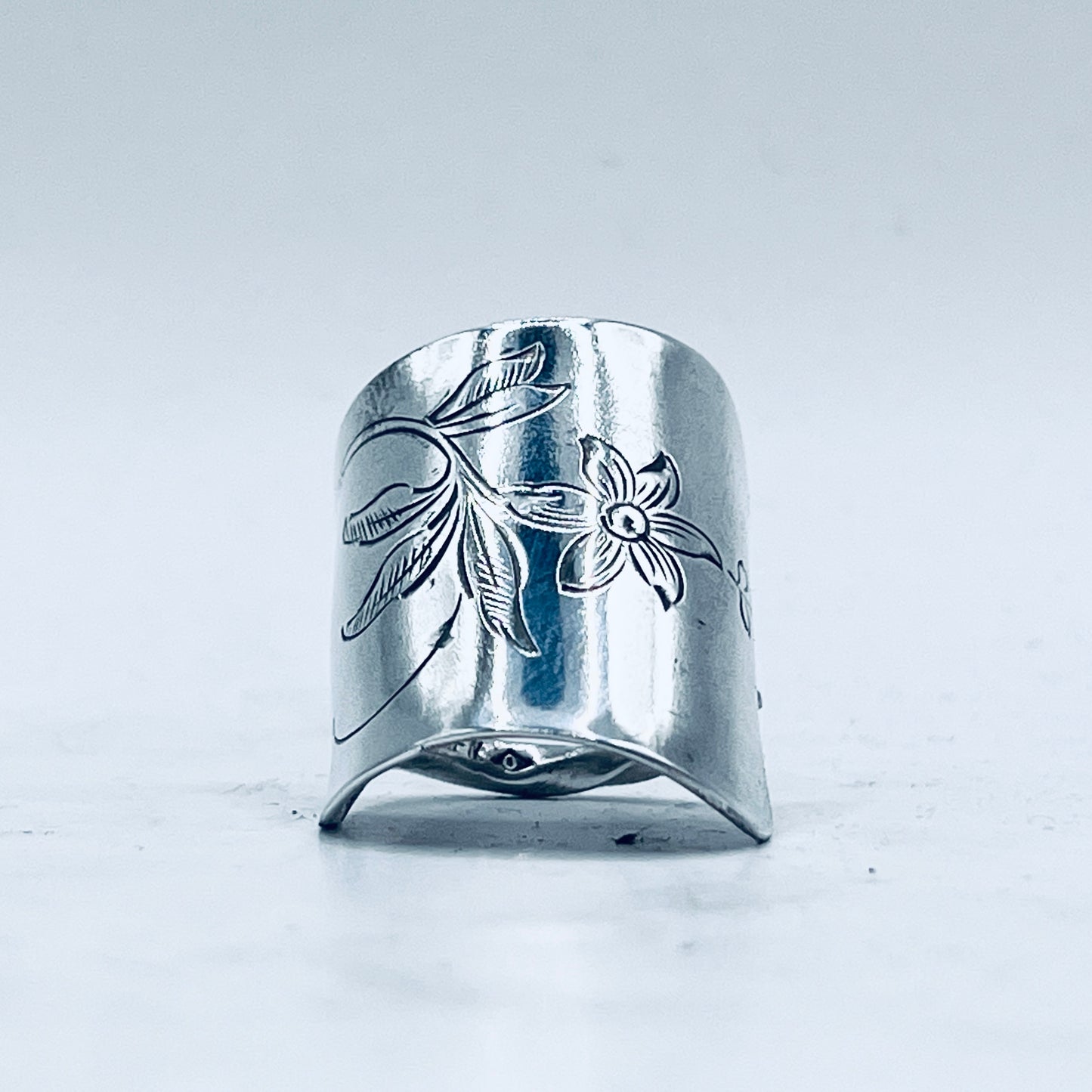 Anello Artigianale Mod. PALETTA  JUGENDSTIL Realizzato con Antica posata in Argento (Prima Metà del ’900)