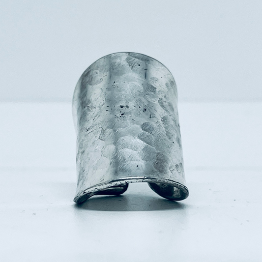 Anello Artigianale FASCIONA MARTELLATA  Mod. CLASSICO  Realizzato con Antica posata in Argento (Prima Metà del ’900)