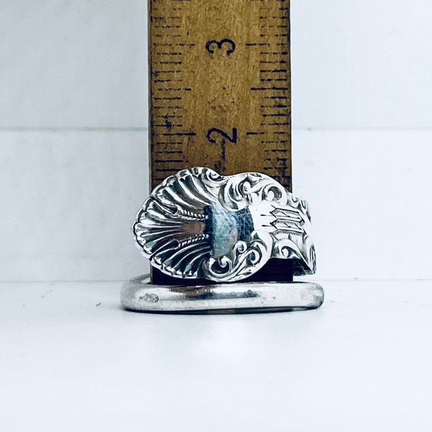 Anello Artigianale Mod. SPIRALE  Realizzato con Antica posata in Argento (Prima Metà del ’900)