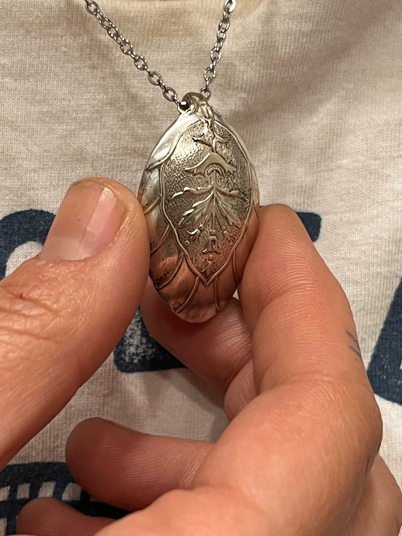 Anello Artigianale + Pendente (in omaggio) MASCHERONE Mod. CLASSICO  Realizzato con Antica posata in Argento (Prima Metà del ’900)